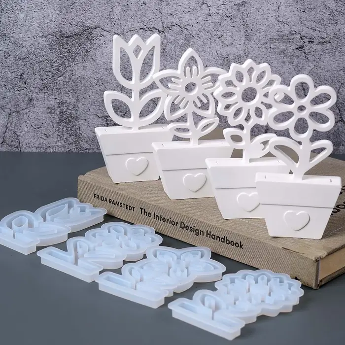 Pot de fleurs ornement Silicone moule bricolage conception creuse tournesol tulipe Acacia