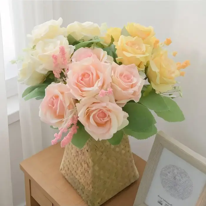 Fleurs artificielles réalistes à 5 têtes