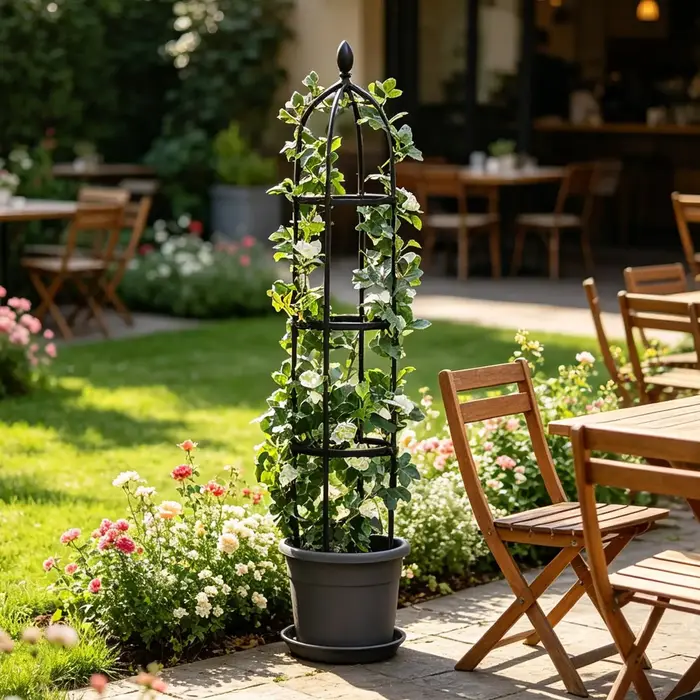 Support de Treillis Obélisque Antirouille pour Plantes Grimpantes