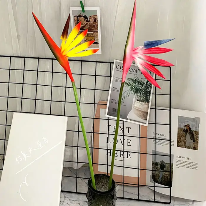 Fleur artificielle oiseau du paradis fausse plante soie Strelitzia Reginae décor à la maison fleurs séchées