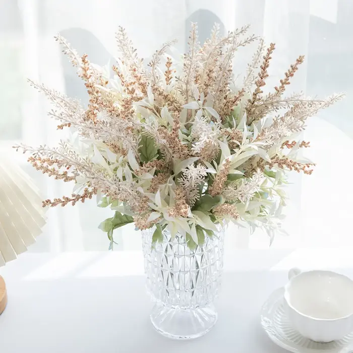 1pc plantes artificielles lavande gypsophile fleurs Bouquet PE fête de mariage maison chambre Table décor bricolage couronnes Arrangement Floral