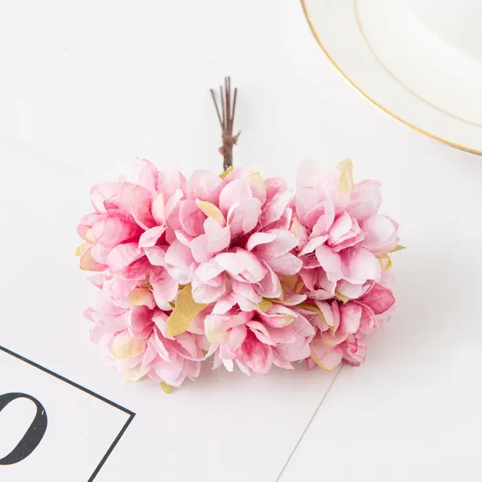Fleurs artificielles œillets en soie, Mini Bouquet, jardin extérieur, couronne de mariage, Vase de m