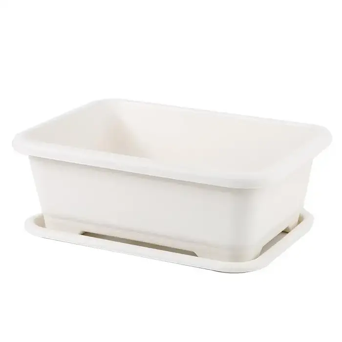 Jardinière rectangulaire incassable et résistante aux chocs avec trou de drainage