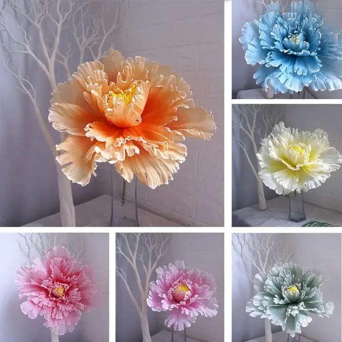 Grande fleur de pivoine artificielle tridimensionnelle pour la décoration de la maison
