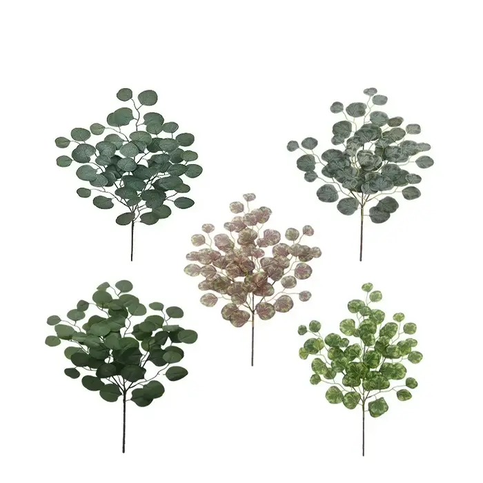 Aloès vert 6 pièces artificiel 4 feuilles branche d'eucalyptus plantes vertes décoration florale de bureau Simulation