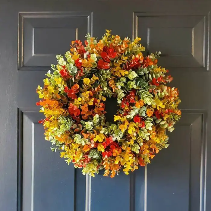Plantes artificielles couronnes d'eucalyptus fond mur fenêtre saint valentin couronne de mariage fête bricolage cadeaux Decora maison chambre cour