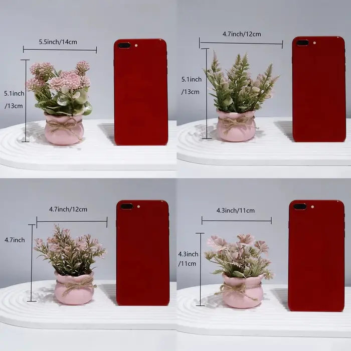 Mini plantes artificielles en pot de fleurs série rose