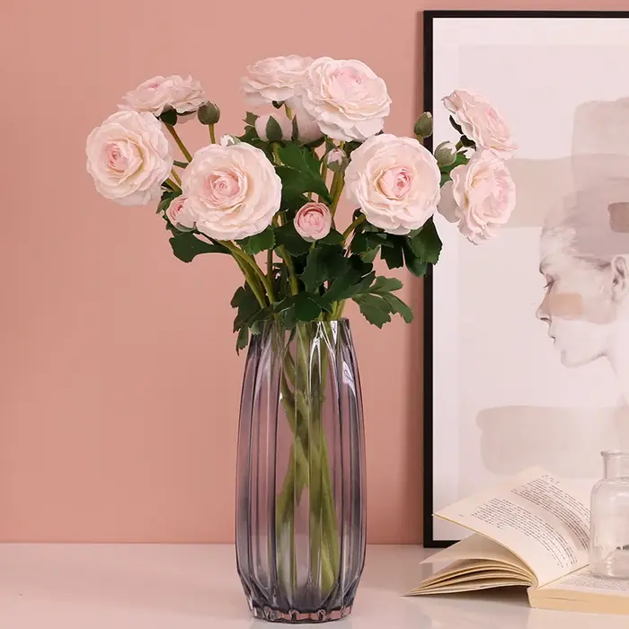 Fleurs artificielles de pivoine 2 têtes haut de gamme hydratant