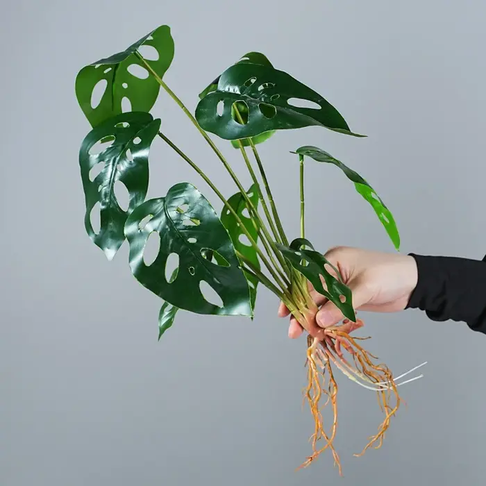 Plantes vertes artificielles de 50CM avec feuilles arrière de tortue, 9 garnitures, plantes en pot, Micro paysage, Design, murs de plantes décoratifs