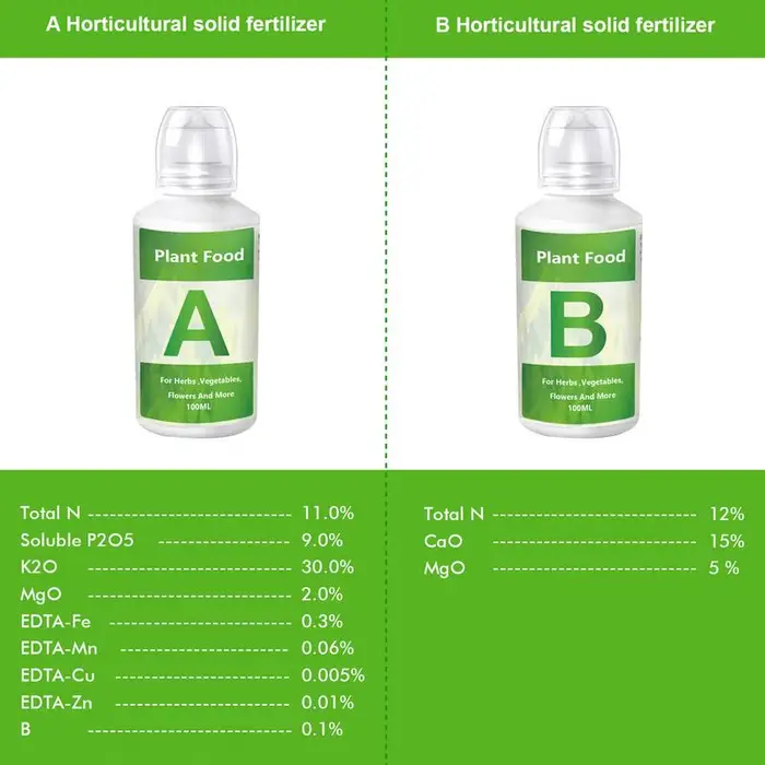 Engrais hydroponique A et B pour plantes de jardin