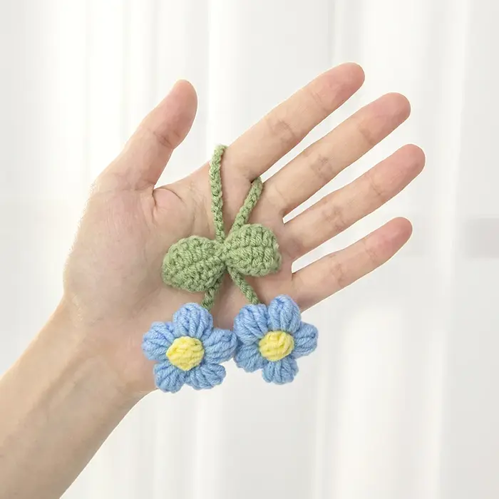 Pendentif fleur artificielle pour sac à main