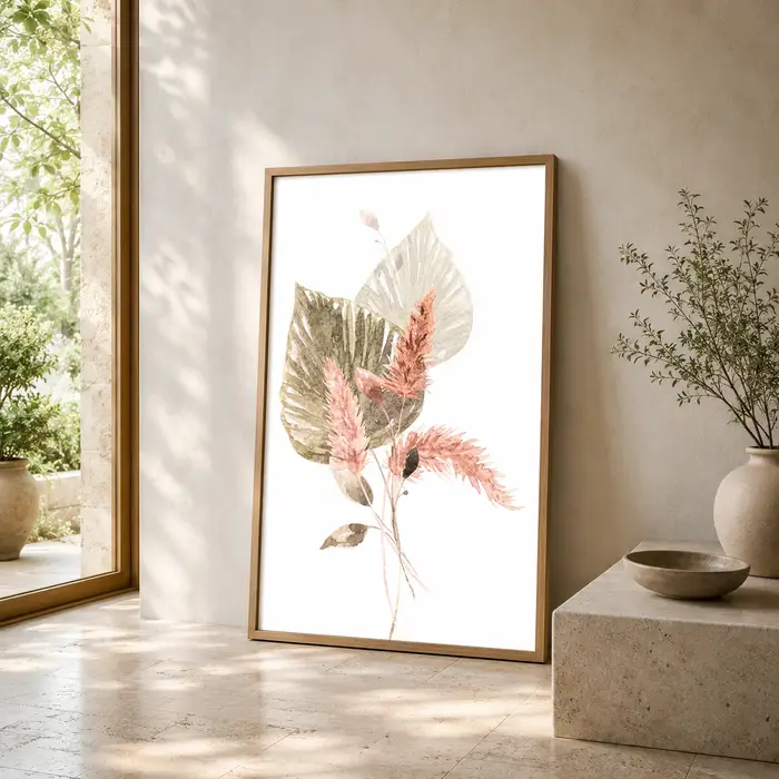 Art mural aux motifs de plantes et de fleurs