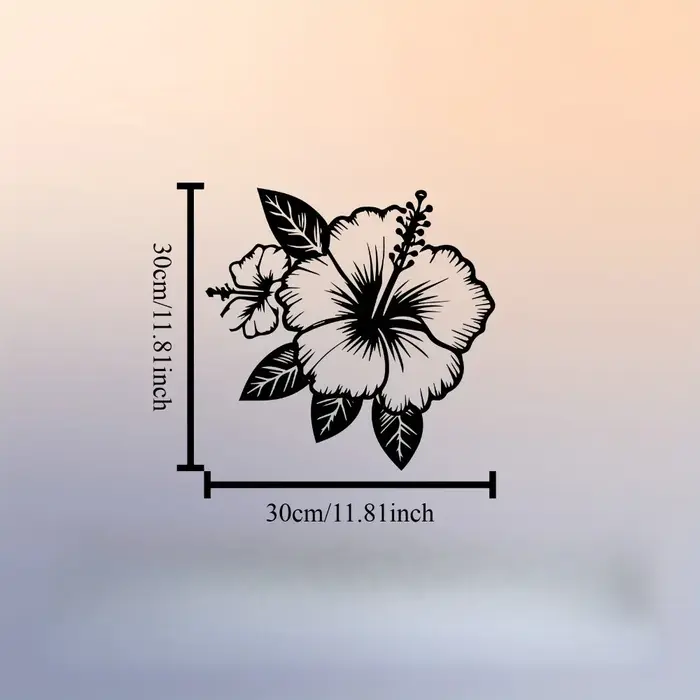 1 pièce d'art mural en métal Hibiscus