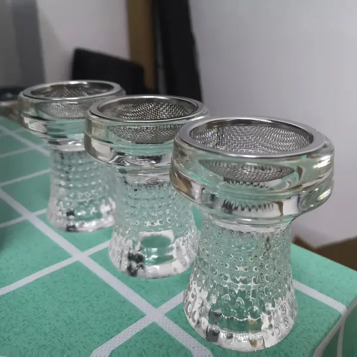 Bols à ovale guilé en verre transparent