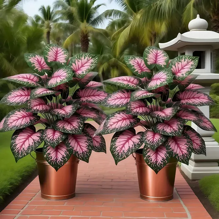 Palmiers paon rose, plantes artificielles décoratives de Style nordique