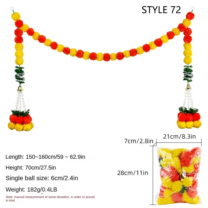 Guirxiété de Fleurs Artificielles de Style Indien