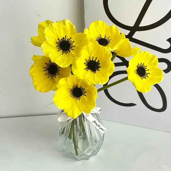 Mini Fleur Artificielle de Coquelicot en PU