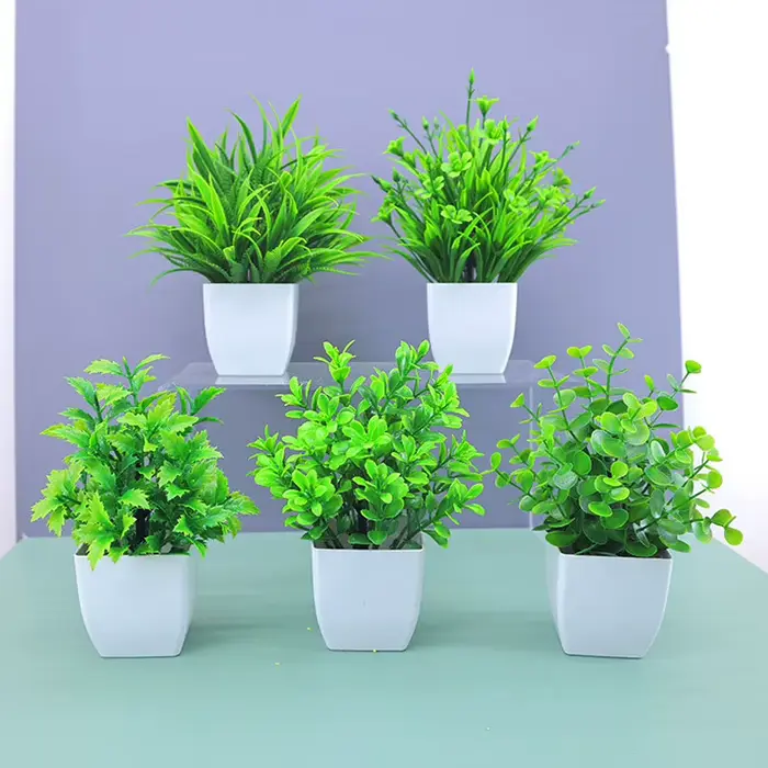 Bonsaï artificiel vert fausse plante Eucalyptus