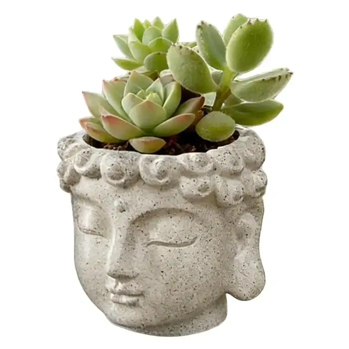 Pot à succulentes Bouddha Zen, pot de fleurs en résine au design créatif pour la maison, le bureau e