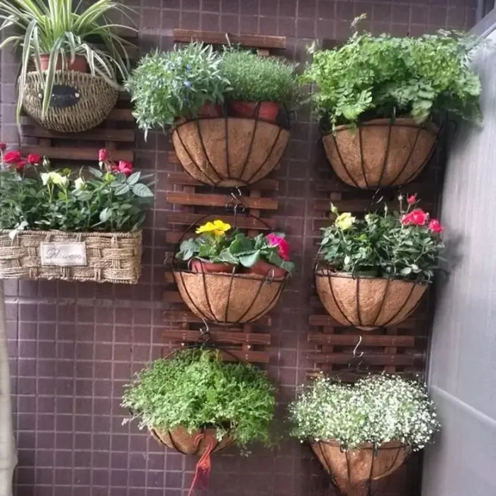 Panier suspendu en forme de cocotier naturel écologique, Pot de jardin Floral, jardinière suspendue 