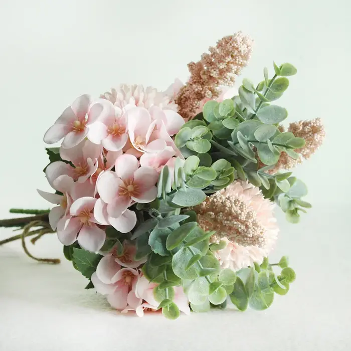 Pivoine Rose fleurs artificielles décor de mariage Eucalyptus mariée tenant Bouquet fête de noël organiser soie