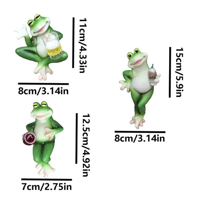 Décorations de cintre de plante de Figurine de grenouille pour des Pots