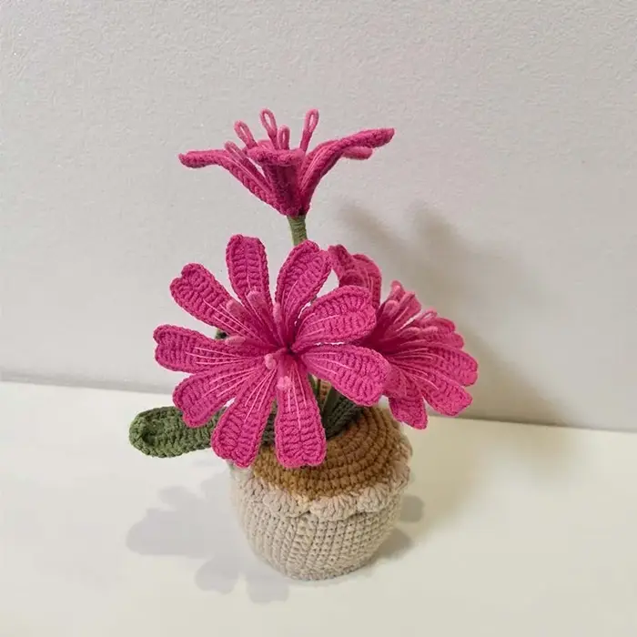 Vase à fleurs en Crochet
