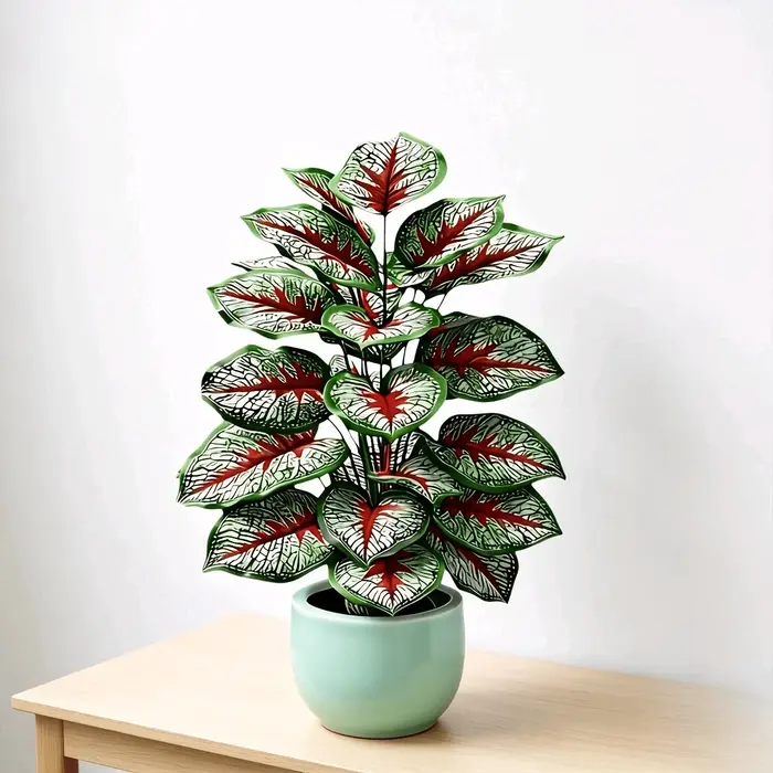 1 pièce de Caladium artificiel à veines rouges