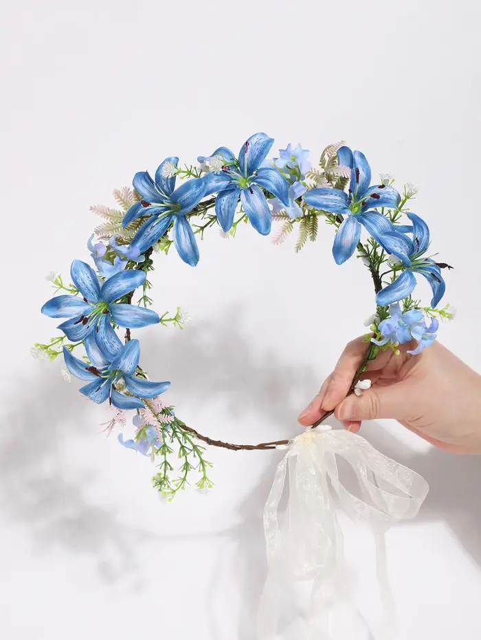 Guirlande de fleurs de lys artificielles
