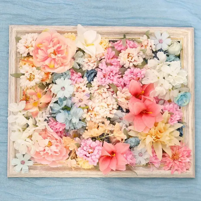 Mélange de fleurs artificielles en soie, plusieurs tailles, fausses fleurs pour décoration de maison, décoration de mariage, vêtements de mariée, guirlande de cadeaux artisanaux DIY