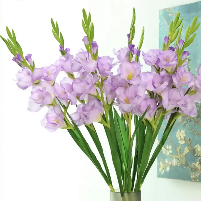Fleurs artificielles de gladiolus artificielles réalistes pour mariage