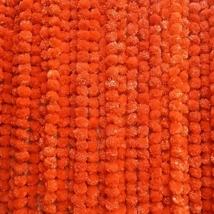 Guirlande de souci pour décoration 10 pièces de 5 pieds (1,52 m) ̃ fleurs de souci artificielles à longues brins, décor indien pour Pooja