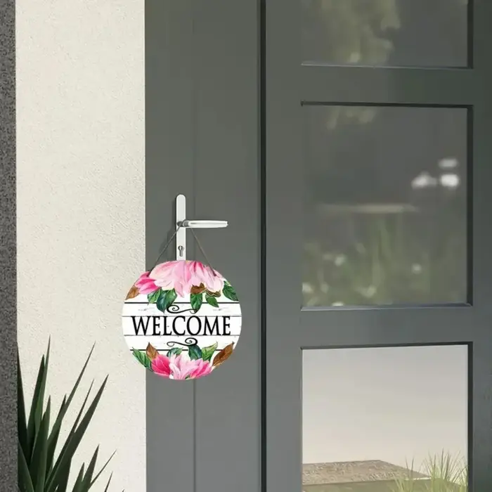 Panneau de plante de fleur de bienvenue Vintage