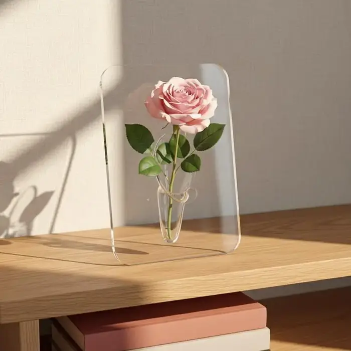 Vase à fleurs en acrylique transparent