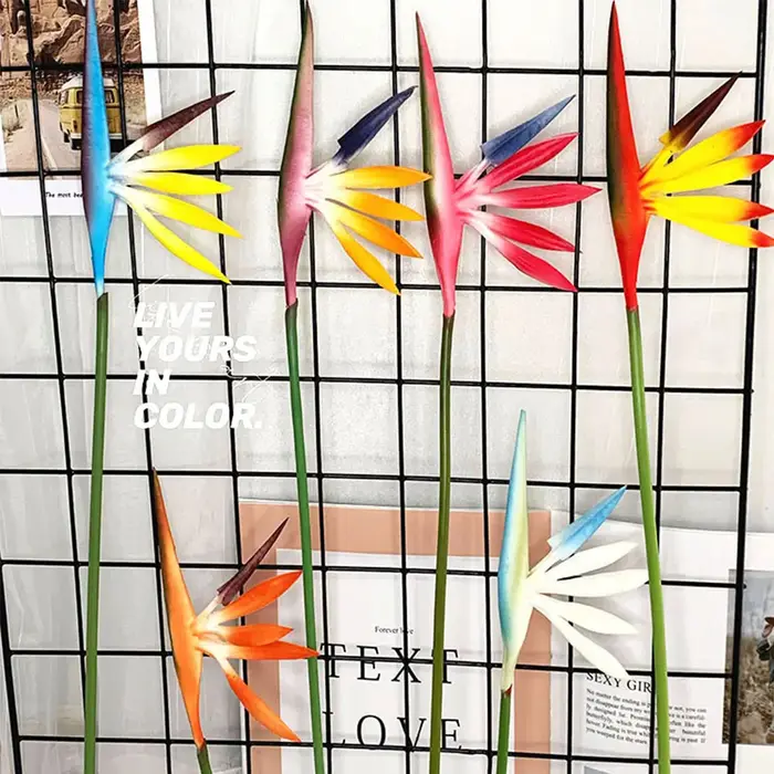 Fleur artificielle oiseau du paradis fausse plante soie Strelitzia Reginae décor à la maison fleurs séchées