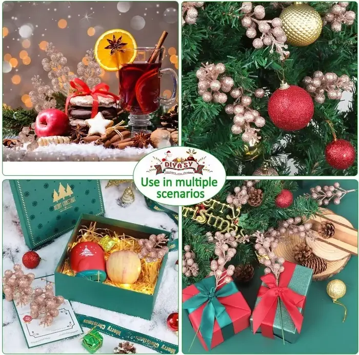 Branche de Baies Artificielles de Noël