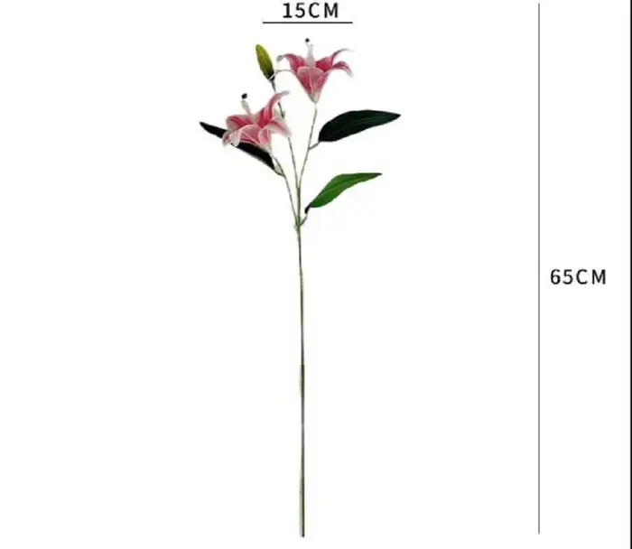 Fleur artificielle de lys blanc à 2 têtes