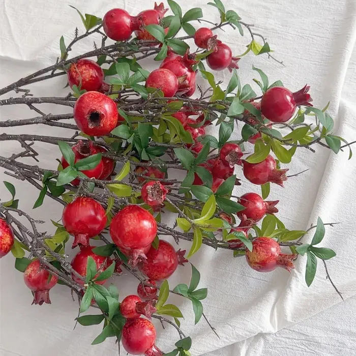 Fleurs artificielles à longue branche de grenade