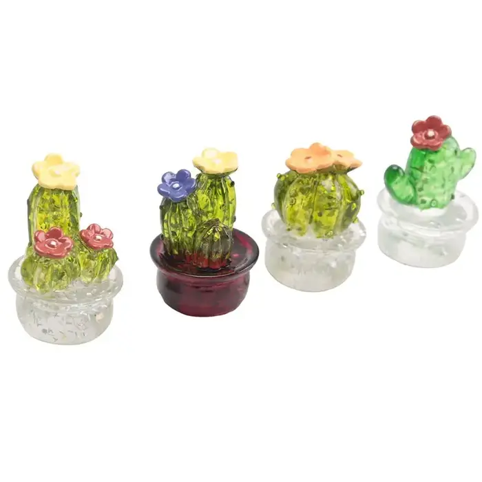 Figurines de cactus miniatures A84X-4Pcs