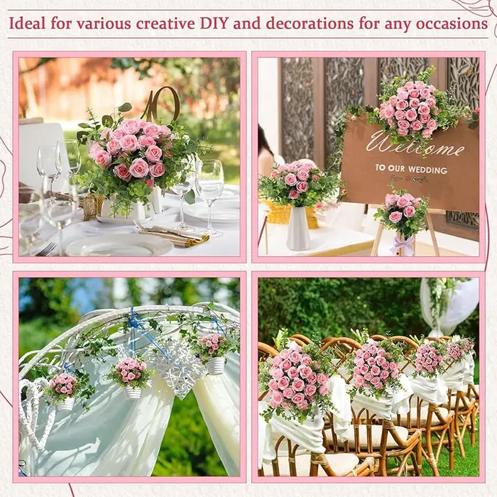 Bouquet de roses artificielles en soie