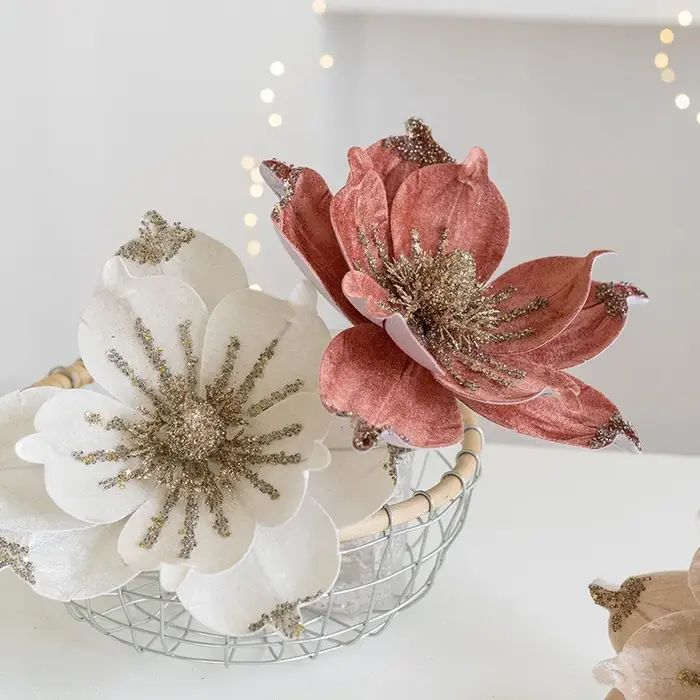 1 pièce de noël Poinsettia paillettes fleur arbre