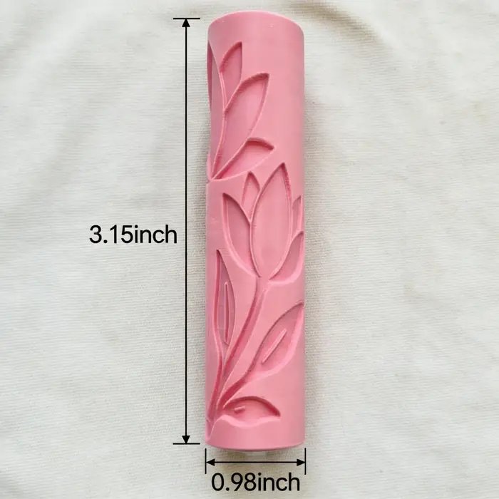 Rouleau de texture en relief motif fleur de lotus pour pâte polymère
