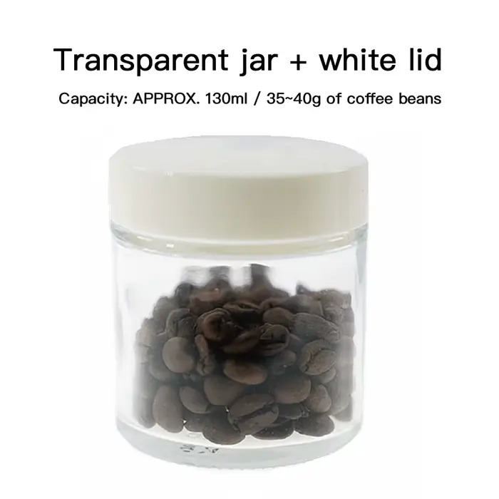 Pot en verre Portable 130ml, réservoir de stockage de grains de café, moulin à café, récipient de po