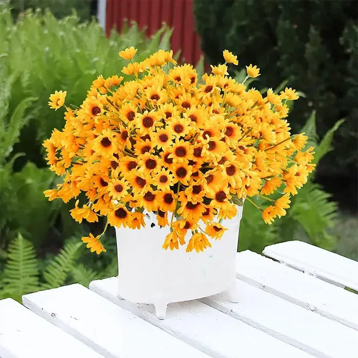 Injyellow-Bouquet de fleurs artificielles pour mariage