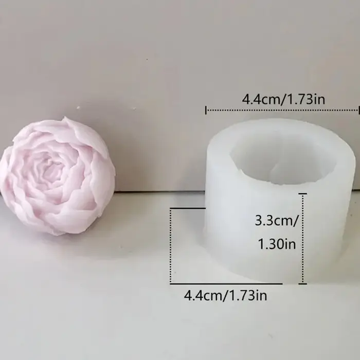 Rose avec bourgeons, moule en silicone, savon fleuri, parfum de bougie, moule à gâteau en gypse