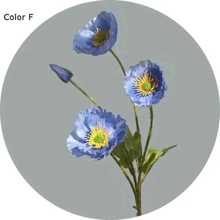 Fleurs de coquelicots artificielles à 4 têtes