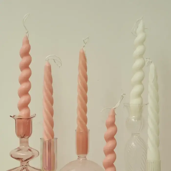 Bougies parfumées en spirale, 2 pièces, bougies décoratives coniques, décoration de maison, décoration de mariage, centres de table, chandelier, cadeau