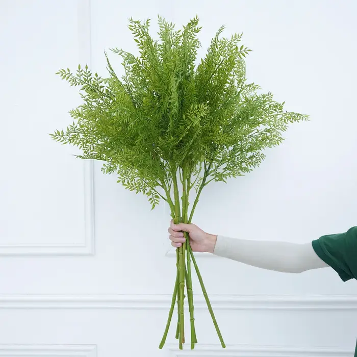 Branche de fleur artificielle en feuille de plante verte de 95 cm