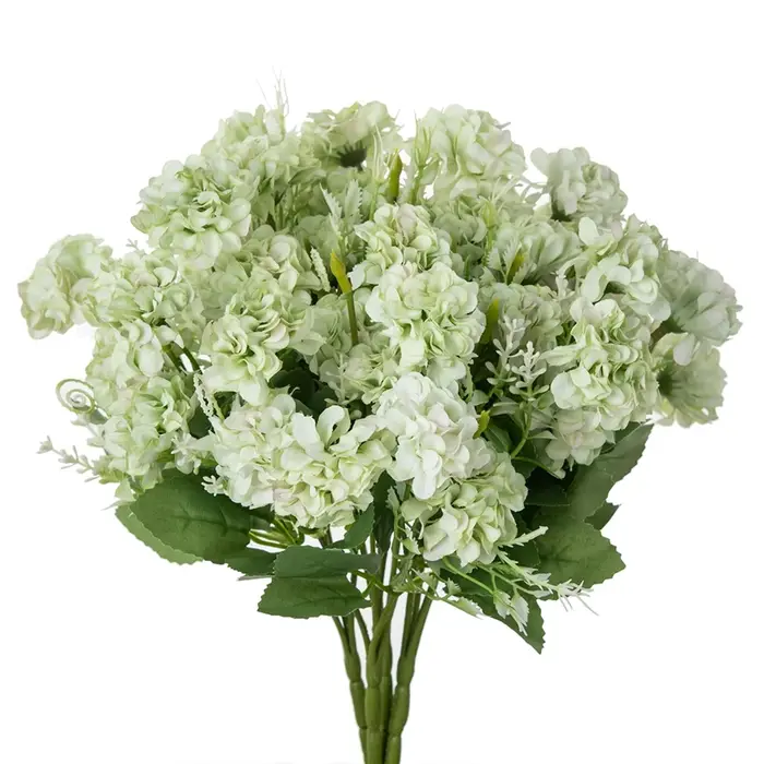 Fleur artificielle 5 Fourche Bouquet De Soie Oeillet Printemps Boule Chanceux Simulation Faux Maison Doux Robe Paysage