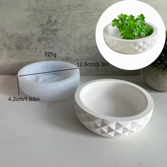Grand pot de fleurs en béton, bol de stockage de gypse circulaire, moule rond en Silicone, résine ép